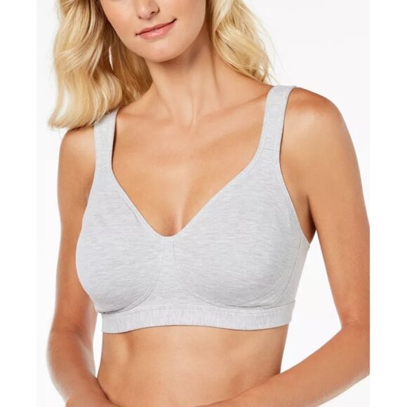 NIP Playtex 18 Hour Ultimate Lift Cotton Wireless Bra Sz 38C Gray 474C - Picture 1 of 9